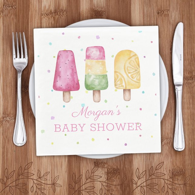 Girl Ready to Pop Summer Baby Dusche Serviette (Von Creator hochgeladen)