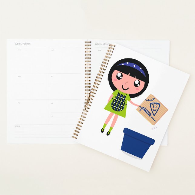 Girl Recycelnd Pizza Box Fun Öko Friendly Planer (Von Creator hochgeladen)