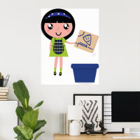 Girl Recycelnd Pizza Box Fun Öko Friendly