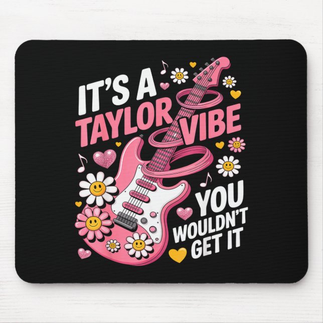 Girl Retro Taylor First Name D Groovy 70's 80's  Mousepad (Vorne)