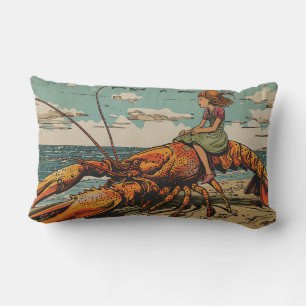 Girl Rides Humster Throw Kissen
