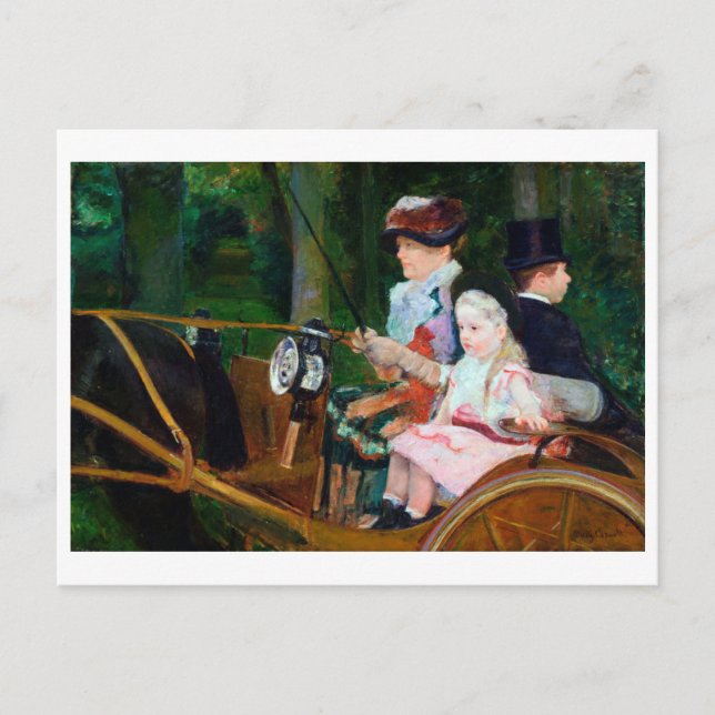 Girl Riding a Carriage, Mary Cassatt Postkarte (Vorderseite)