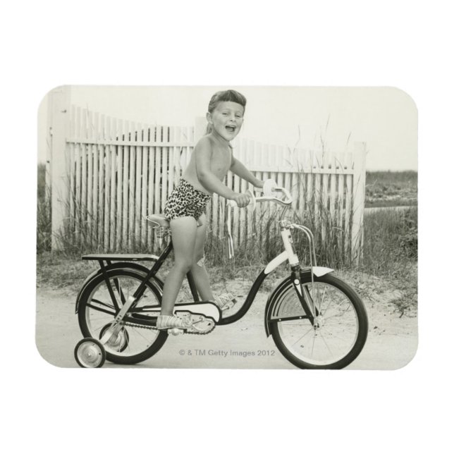 Girl Riding Brad Magnet (Horizontal)