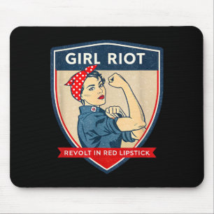 Girl Riot Rote Lippenstift Power Rosie T-Shirt.png Mousepad