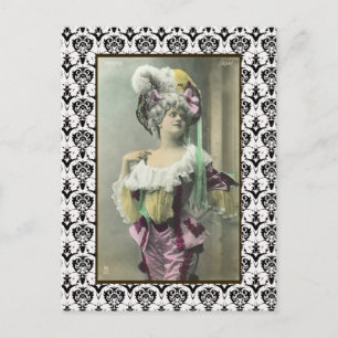 Girl Risque French Dancer zeigen Postkarte