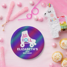 Girl Roller Skaten Geburtstag Let's Roll