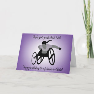 Girl Rollstuhl Athlete Geburtstagkarte Karte