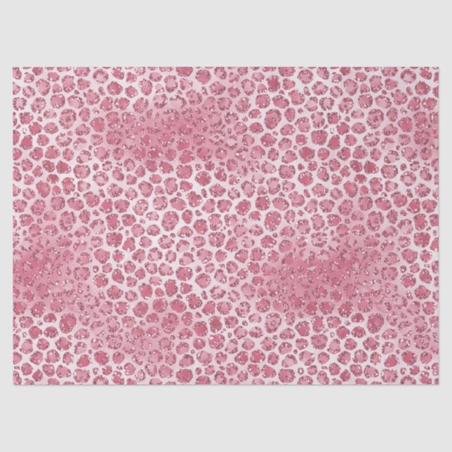 Girl-Rosa-Blush-Glitzer Leopard-Druck       Seidenpapier (Vorderseite)