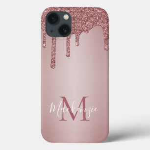 Girl-Rosa-Sparkus-Glitzer-Tropfen Monogramm Case-Mate iPhone Hülle