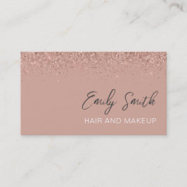 Girl Rose Gold Blush Pink Glitzer Business Card Visitenkarte