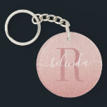 Girl Rose Gold Blush Pink Monogram Name Schlüsselanhänger<br><div class="desc">Eine hübsche,  rosa Monogramm Schlüsselkette,  die so gurt und hübsch ist. Macht einen Spaß süß 16 Geschenk. Klassisches,  schicke und modernes Design. Du wirst es Liebe geben! Entworfen für Sie von BlackBerry Boulevard.</div>
