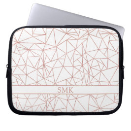 Girl Rose Gold Foil Dreieckiges geometrisches Mono Laptopschutzhülle