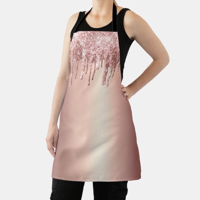 Girl Rose Gold Foil Rosa Glitzer Tropfen Schürze (InSitu)