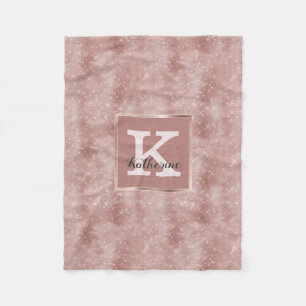 Girl Rose Gold Glam Diamond Sparkle Monogramm Name Fleecedecke