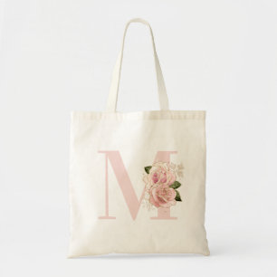 Girl Rose Gold Glitzer Blush Monogramm Tragetasche