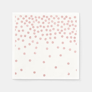 Girl-Rose Gold Glitzer Konfetti Polka Punkte Serviette