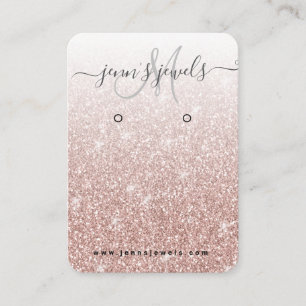 Girl Rose Gold Glitzer Schmuck Visitenkarte