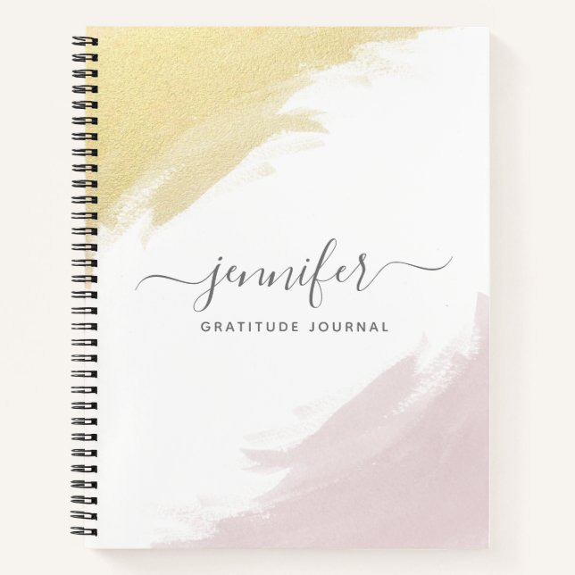 Girl Rose Gold Monogram Personalisiert Notizbuch (Vorderseite)