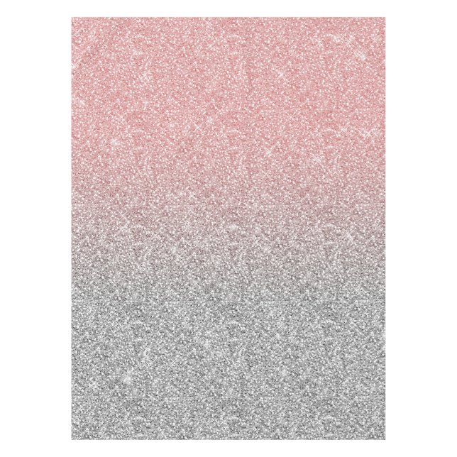 Girl Rose Gold Silver Glitzer Ombre Design Tischdecke (Vorderseite)