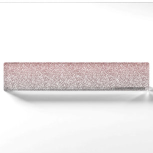 Girl Rose Gold & Silver Ombre Glitzer Design Namensplakette