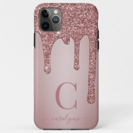 Girl Rose Gold Sparkle Glitzer Tropfen Monogram Case-Mate iPhone Hülle