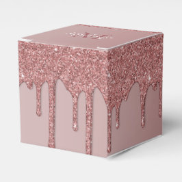Girl Rose Gold Sparkle Glitzer Tropfen Monogram Geschenkschachtel