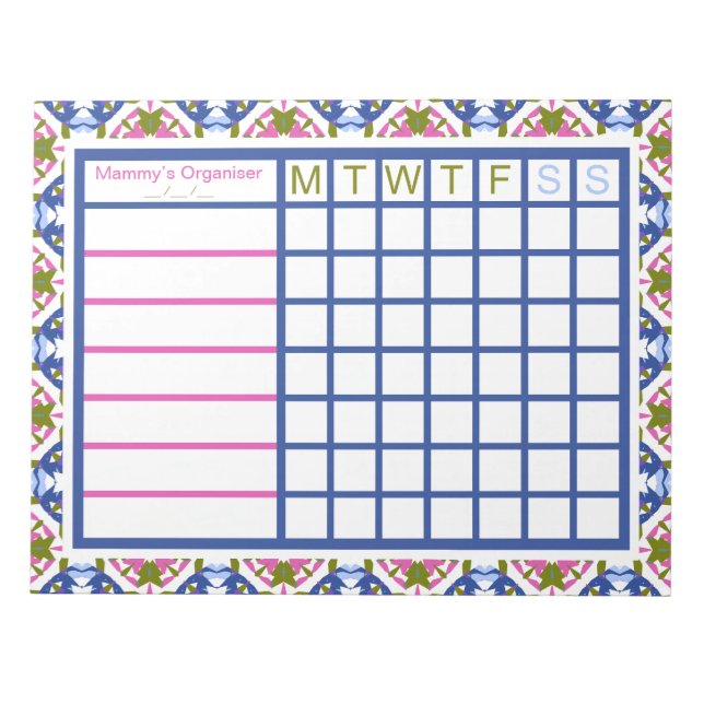 Girl’s Women’s Weekly Christmas Organiser Planner Notizblock (Vorderseite)