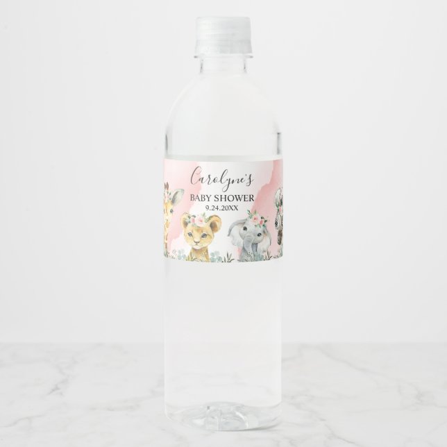 Girl Safari Animal Baby Dusche Einladung Grüne (Vorderseite)