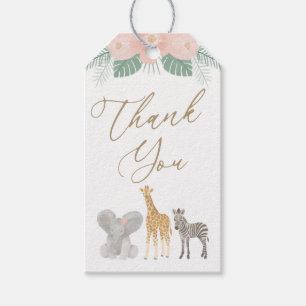 Girl Safari Animals Baby Dusche Geschenkanhänger
