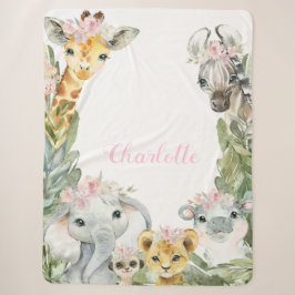 Girl Safari Baby Blanket Sherpadecke