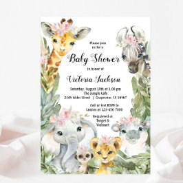 Girl Safari Baby Shower Einladungen
