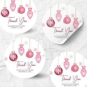 Girl Santa Baby Weihnachtsdusche Runder Aufkleber