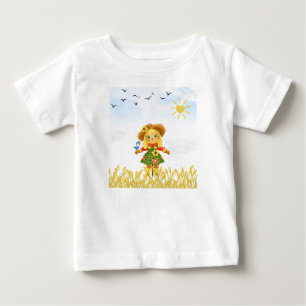 Girl Scarecrow Bird auf Arm Baby T-shirt