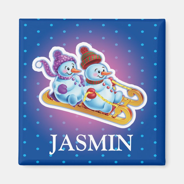 Gir'l Schneemänner als Kühlschrankmagnet (Vorne)