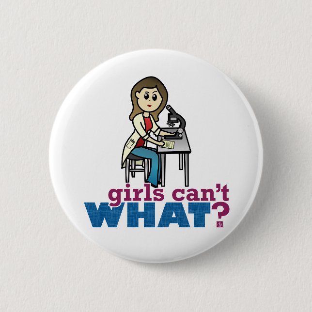 Girl Scientist Button (Vorderseite)
