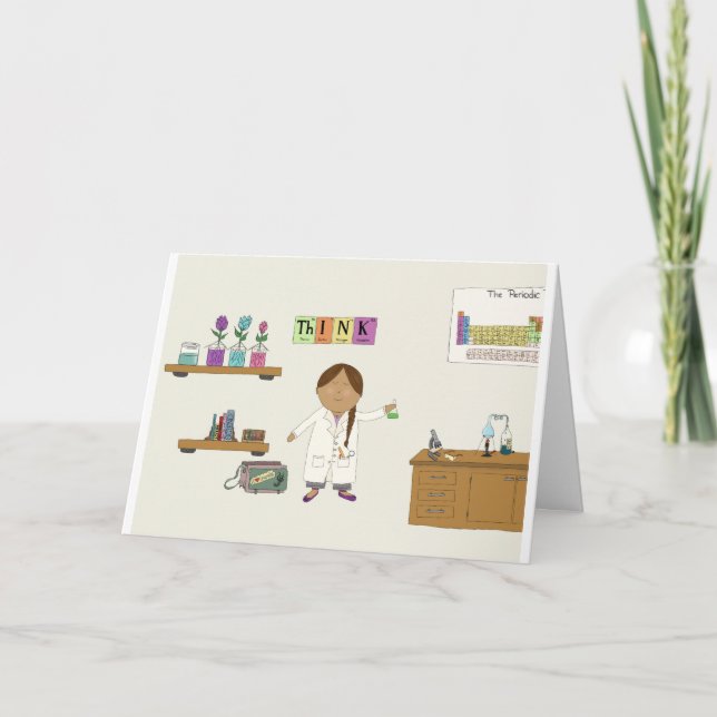 Girl Scientist Karte (Vorderseite)
