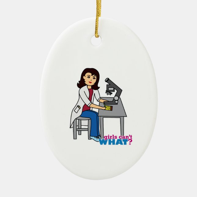 Girl Scientist - Mittel Keramik Ornament (Vorne)