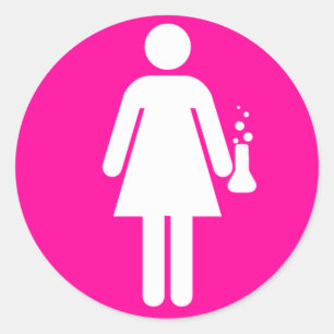 Girl Scientist Runder Aufkleber