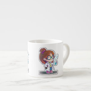 Girl Scientist Sticker Art Espresso Tasse