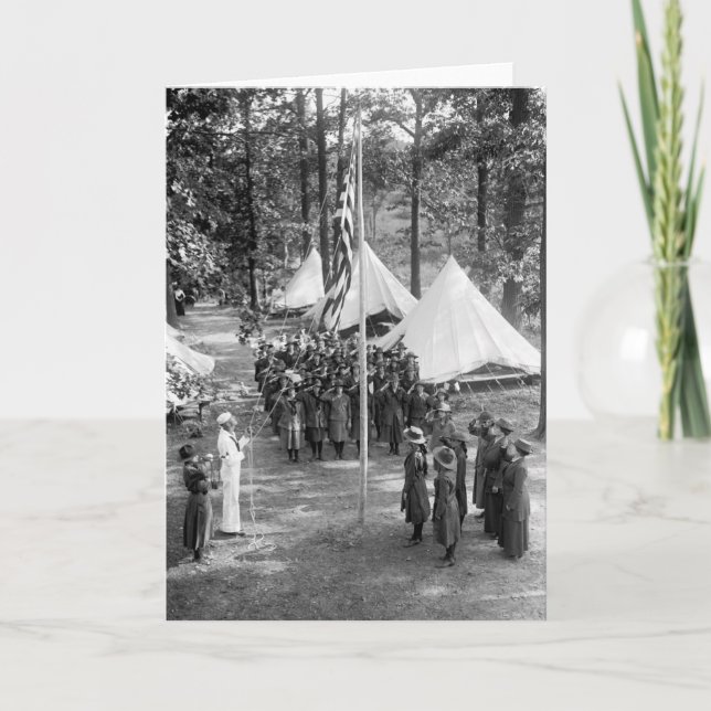 Girl Scout Flag-Raising: 1919 Karte (Vorderseite)