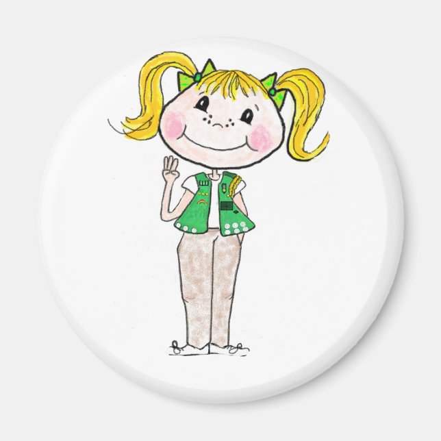 Girl Scout Junior Behaltend Versprechen Magnet (Vorne)