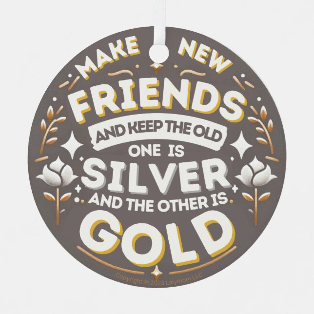 Girl Scouting macht neue Freunde Ornament Aus Metall (Vorderseite)