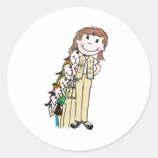 Girl Scouts über die Jahre Runder Aufkleber