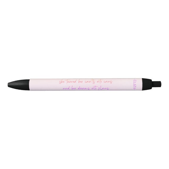 Girl Script Quote Mit Monogramm Pen Set Kugelschreiber (Vorderseite)