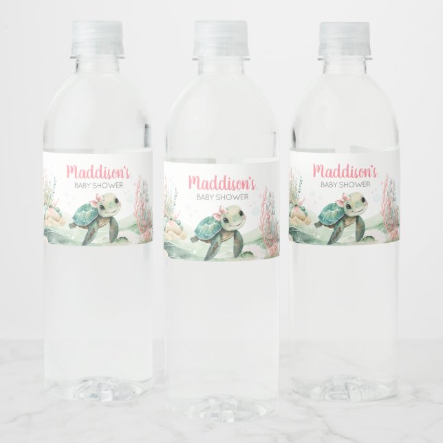 Girl Sea Turtle Baby Dusche (Flaschen)