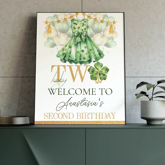 Girl Second Birthday St Patrick's Day Personalisie Poster (Von Creator hochgeladen)