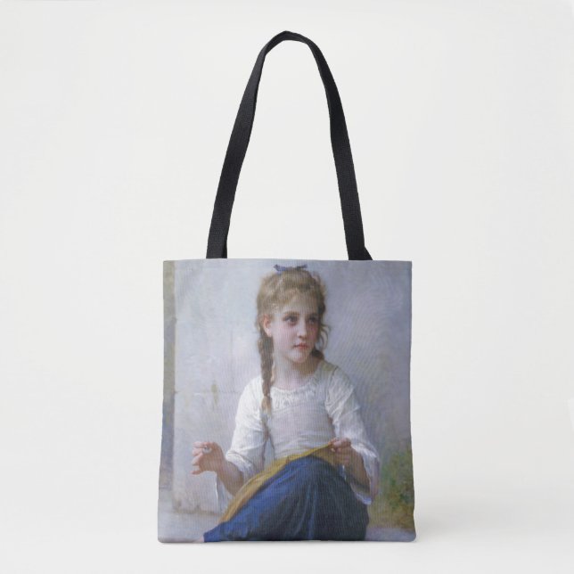 Girl Sewing, Bouguereau Tasche (Vorderseite)