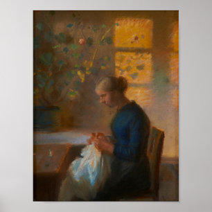 Girl Sewing von Anna Ancher Poster