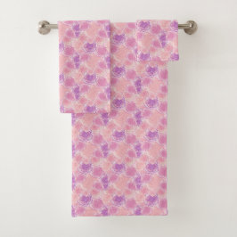 Girl Shabby Chic Pink Roses Muster Badhandtuch Set