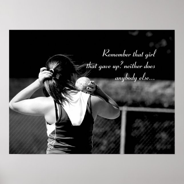Girl Shotput thrower motivierend Poster (Vorne)